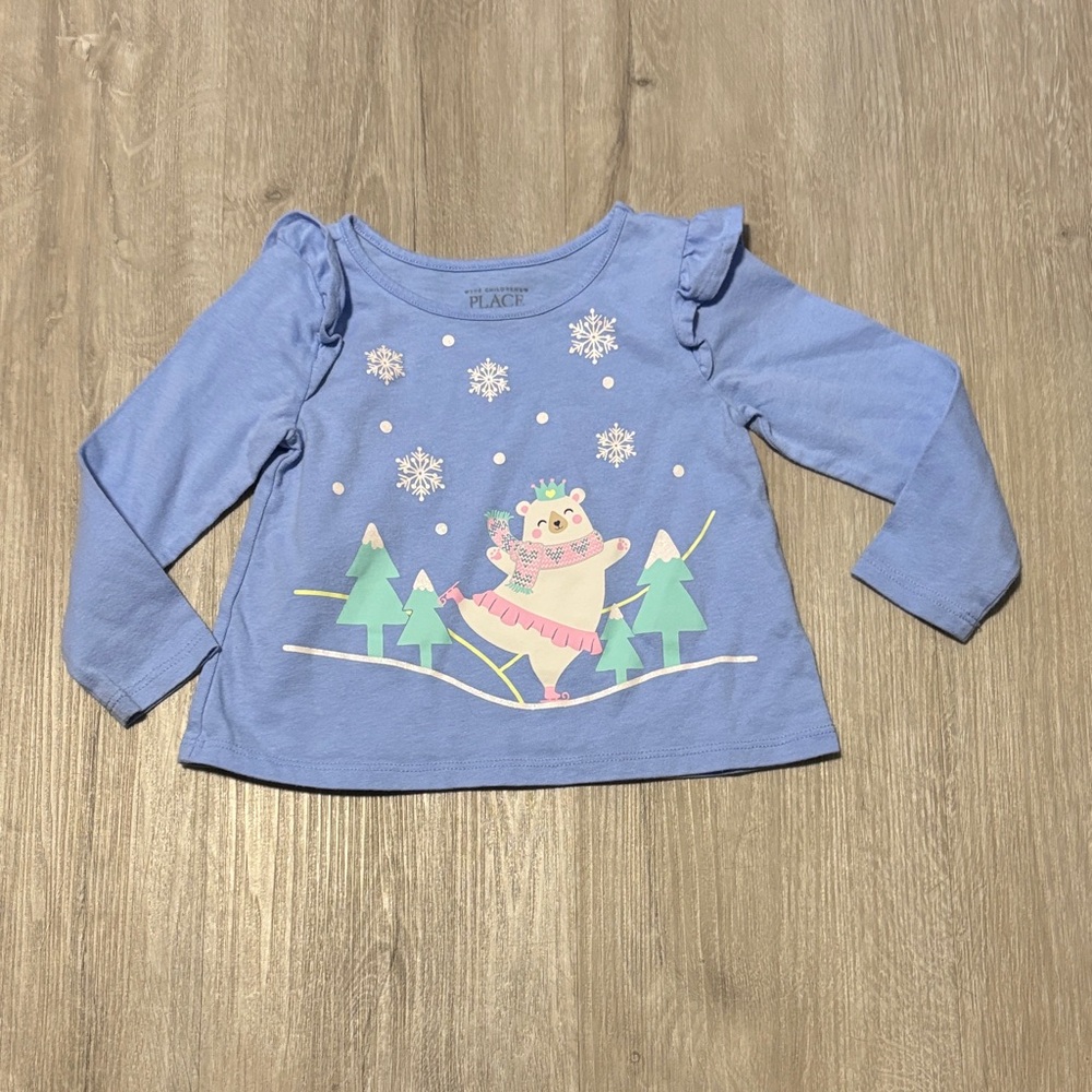 The Children's Place Light Blue Long Sleeve with Bear Design